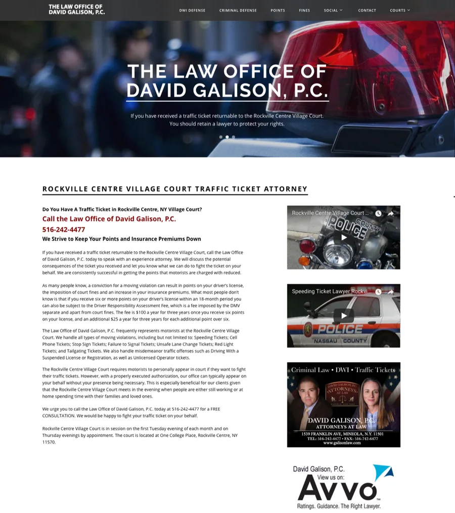 David Galison law firm website design