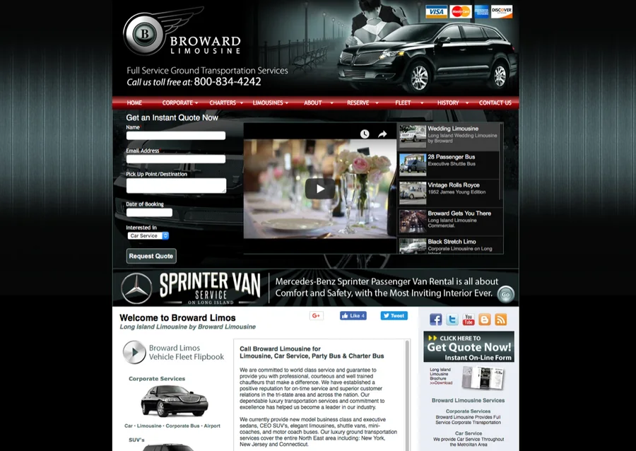 Broward Limousine website design