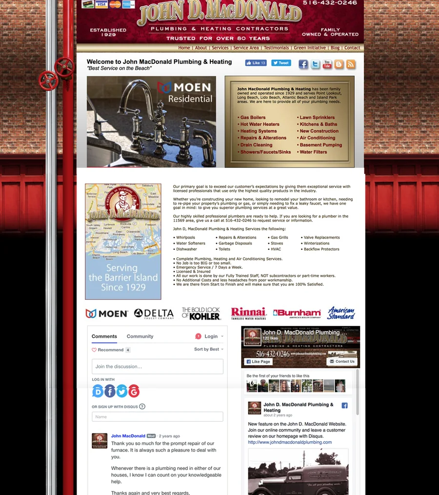 John D. MacDonald Plumbing website design